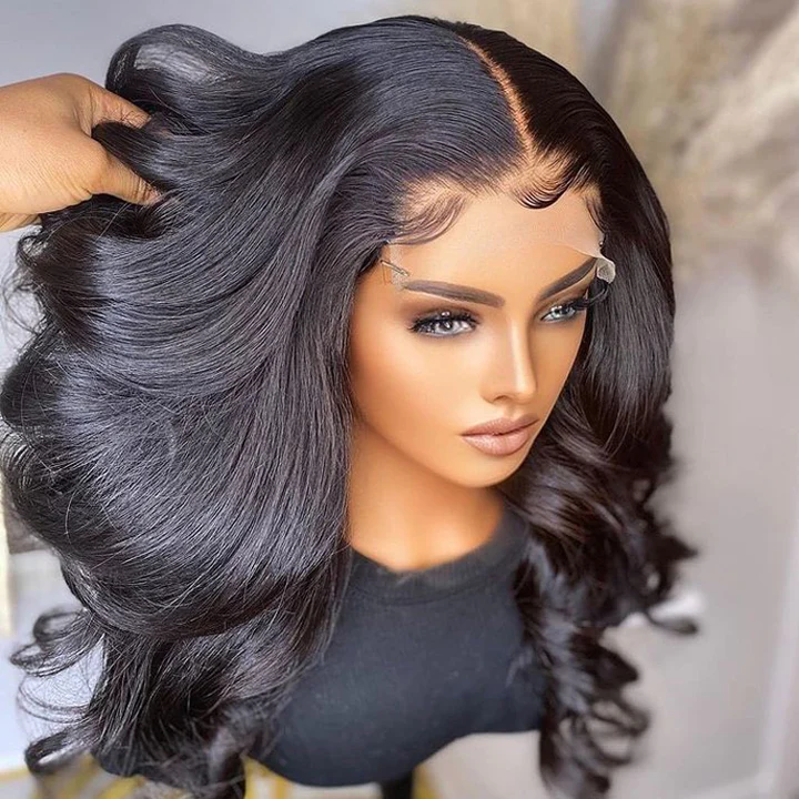 Angiequeen 5X5 HD Lace Body Wave Pre Plucked Virgin Hair 18-36 inches Closure Long Wigs