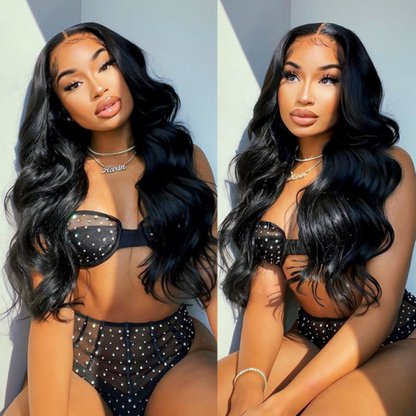Angiequeen 5X5 HD Lace Body Wave Pre Plucked Virgin Hair 18-36 inches Closure Long Wigs