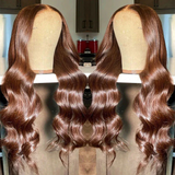 AngieQueen #4 Lace Front Wigs Straight And Body Wave Dark Brown Color Lace Front Wigs 180% Density