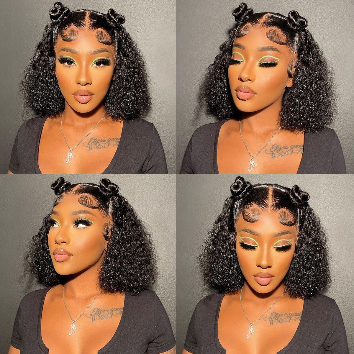 Angie Queen Curly wave 5x5 HD Short Bob Lace Glueless Wigs