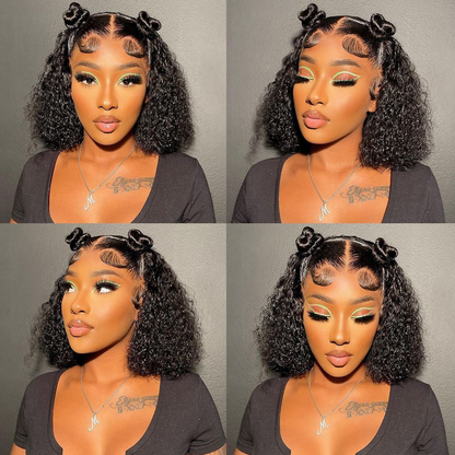 Angie Queen Curly wave 5x5 HD Short Bob Lace Glueless Wigs