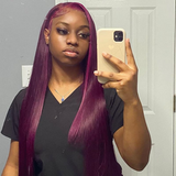 AngieQueen 13x4 Lace Front Wig Highlight Pink Purple Body Wave Humen Hair Wig