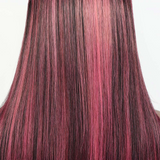Angiequeen 13x4 Lace Front Pink Highlights Sliky Straight Human Hair Wigs