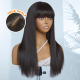 Angiequeen Glueless Long Straight True Scalp Bang Wig | My Own Muse
