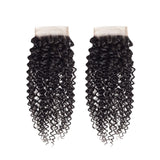Blackmoon 4x4 Transparent Lace Closure Free Middle Three Part Curly Brazilian Hair
