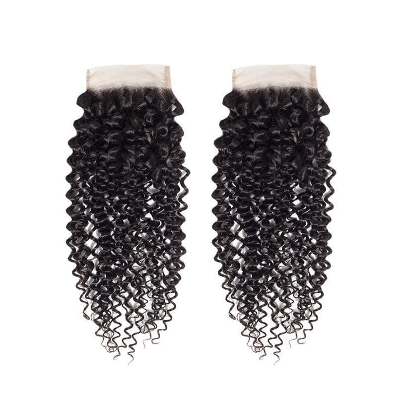 Blackmoon 4x4 Transparent Lace Closure Free Middle Three Part Curly Brazilian Hair