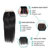 Brazilian Human Hair 4x4 Lace Closure Straight Free Middle Three Part natural black lace closure Blackmoon 