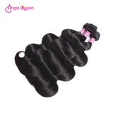 Angie Queen 4 Bundles with Closure Peruvian Body Wave Virgin Human Hair Weave Bundles