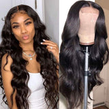 Angie Queen 13x4 T Part Lace Front Wigs Malaysian Body Wave Human Hair Wigs 180% Density Pre-plucked