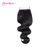 Angie Queen 4 Bundles with Closure Brazilian Body Wave Virgin Human Hair Weave Bundles