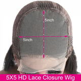 Angiequeen 5X5 HD Lace Loose Deep Pre Plucked 18-36 inches Closure Long Human Wigs