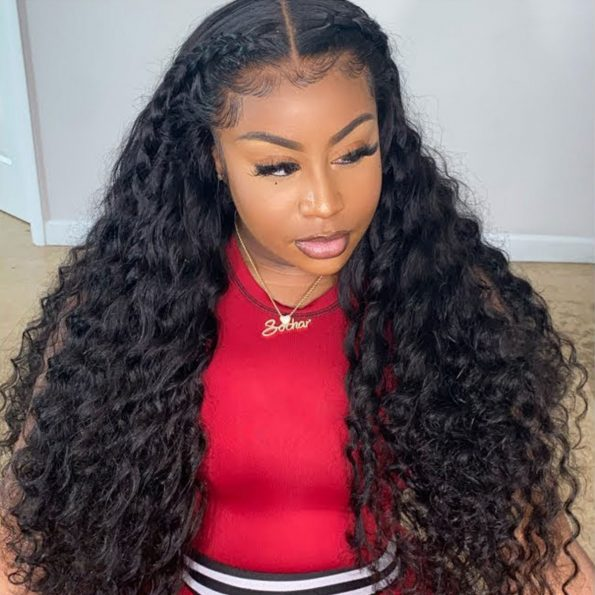 Angiequeen 5X5 HD Lace Loose Deep Pre Plucked 18-36 inches Closure Long Human Wigs