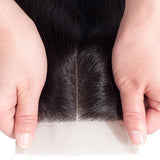 Brazilian Human Hair 4x4 Lace Closure Straight Free Middle Three Part natural black lace closure Blackmoon 