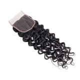 Blackmoon 4x4 Transparent Lace Closure Free Middle Three Part Water Wave Brazilian Hair