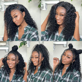 Angie Queen 13x4 Lace Front Wigs Peruvian Water Wave Human Hair Wigs 180% Density Pre-plucked