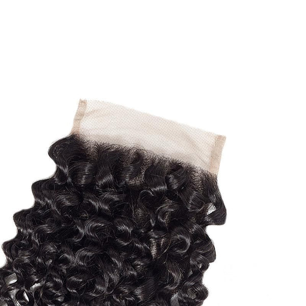 Blackmoon 4x4 Transparent Lace Closure Free Middle Three Part Curly Brazilian Hair