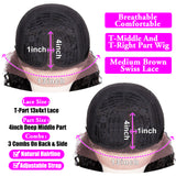Angiequeen 13x1 T Part HD Lace Wig  Water Wave Virgin Hair Long Transparent Pre-plucked Wig