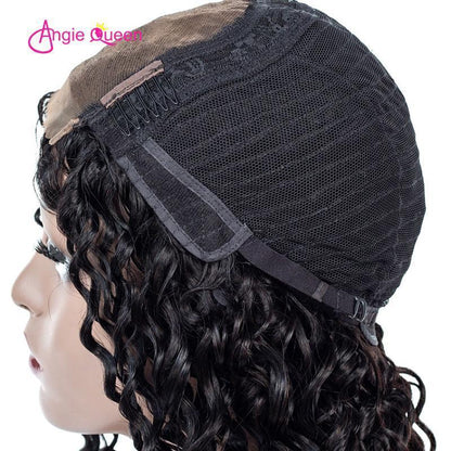 Angie Queen 4*4 Lace Closure Wigs Brazilian Loose Deep Wave Human Hair Wigs 180% Density Pre-plucked