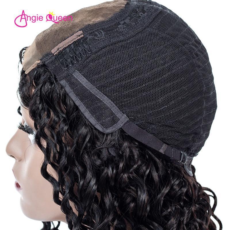 Angie Queen 4*4 Lace Closure Wigs Peruvian Deep Wave Human Hair Wigs 180% Density Pre-plucked