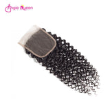 Angie Queen 4 Bundles with Closure Malaysian Curly Virgin Human Hair Weave Bundles