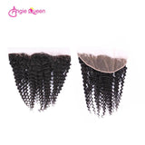 Angie Queen 3 Bundles with Frontal Malaysian Curly Virgin Human Hair Weave Bundles