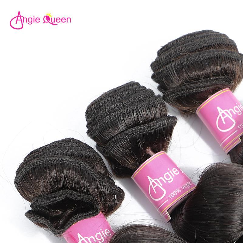 Angie Queen 4 Bundles Peruvian Loose Wave Virgin Human Hair Weave Bundles