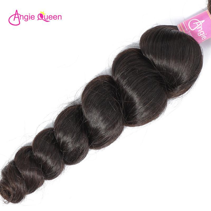 Angie Queen 3 Bundles Indian Loose Wave Virgin Human Hair Weave Bundles