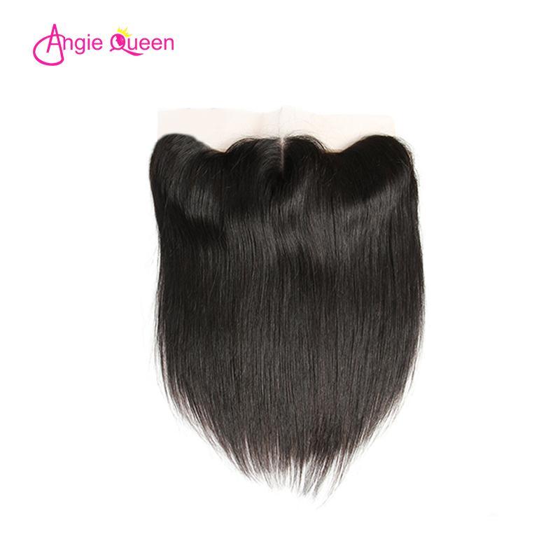 Angie Queen 4 Bundles with Frontal Indian Silky Straight Virgin Human Hair Weave Bundles