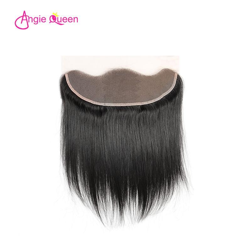 Angie Queen 3 Bundles with Frontal Peruvian Silky Straight Virgin Human Hair Weave Bundles