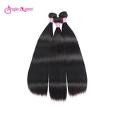 Angie Queen 4 Bundles Indian Silky Straight Virgin Human Hair Weave Bundles