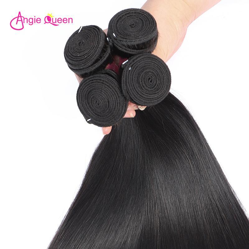 Angie Queen 4 Bundles Peruvian Silky Straight Virgin Human Hair Weave Bundles