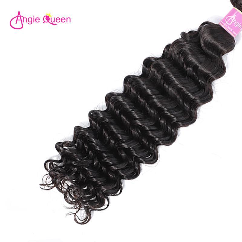Angie Queen 3 Bundles Brazilian Deep Wave Virgin Human Hair Weave Bundles