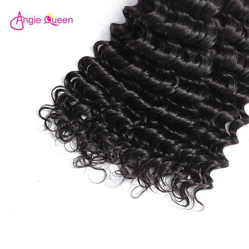 Angie Queen 3 Bundles Brazilian Deep Wave Virgin Human Hair Weave Bundles