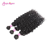 Angie Queen 3 Bundles with Closure Brazilian Water Wave Virgin Human Hair Weave Bundles
