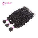 Angie Queen 3 Bundles with Frontal Peruvian Water Wave Virgin Human Hair Weave Bundles