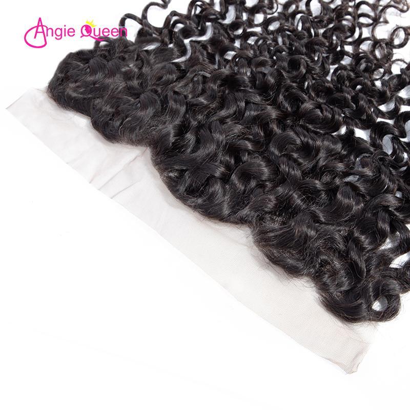 Angie Queen 3 Bundles with Frontal Peruvian Water Wave Virgin Human Hair Weave Bundles