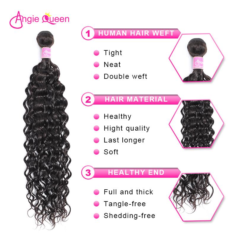 Angie Queen 3 Bundles Malaysian Water Wave Virgin Human Hair Weave Bundles