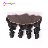 Angie Queen 3 Bundles with Frontal Malaysian Loose Wave Virgin Human Hair Weave Bundles
