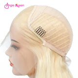 Angie Queen Short Bob Lace Front Wigs Straight 613 Blonde Brazilian Human Hair Wigs