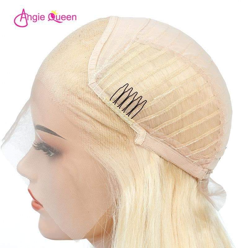 Angie Queen 13x4 Lace Front Wigs Pure 613 Blonde Straight Human Hair With Baby Hair