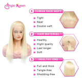 Angie Queen 13x4 Lace Front Wigs Pure 613 Blonde Straight Human Hair With Baby Hair