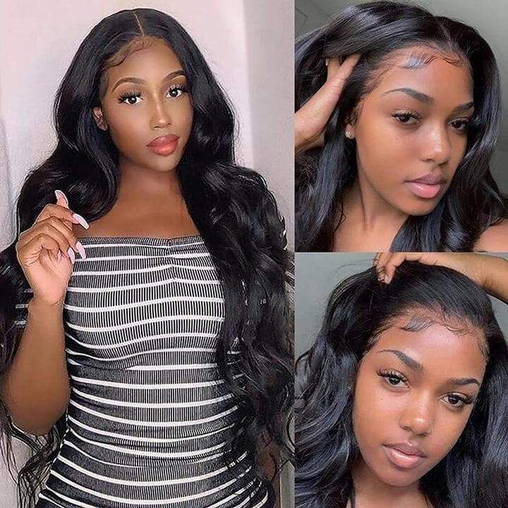 Angie Queen 13x4 T Part Lace Front Wigs Malaysian Body Wave Human Hair Wigs 180% Density Pre-plucked