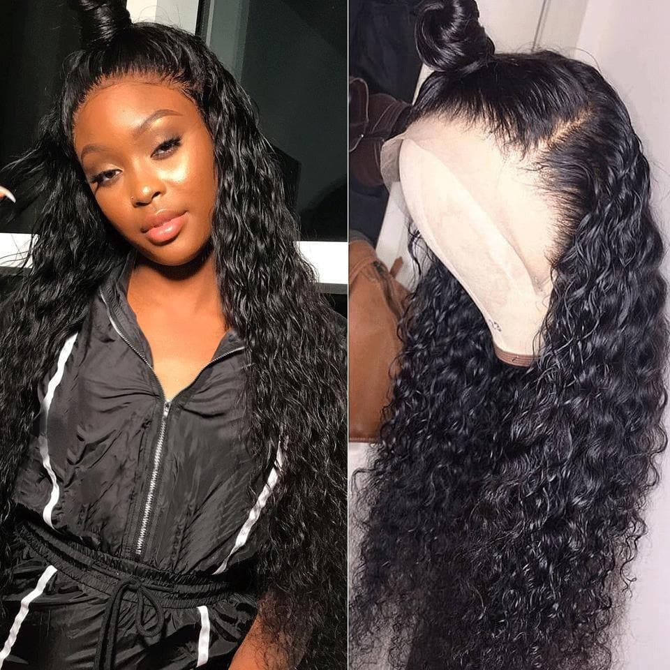 Angie Queen 13x4 T Part Lace Front Wigs Brazilian Deep Wave Human Hair Wigs 180% Density Pre-plucked