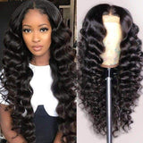 Angie Queen 13x4 T Part Lace Front Wigs Malaysian Loose Deep Wave Human Hair Wigs 180% Density Pre-plucked