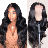 Angie Queen 4*4 Lace Closure Wigs Malaysian Body Wave Human Hair Wigs 180% Density Pre-plucked