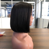 Angie Queen 4X4 Undetectable Invisible Lace Closure Bob Wig 200% Density Straight Virgin Human Hair with Baby Hair