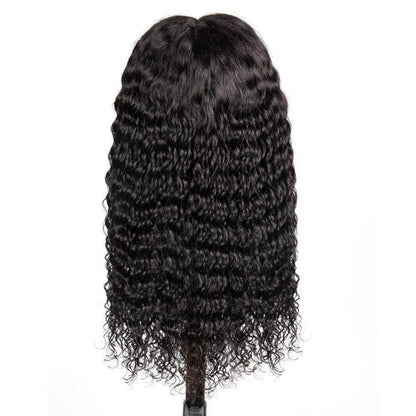 Angie Queen 13x4 T Part Lace Front Wigs Indian Deep Wave Human Hair Wigs 180% Density Pre-plucked