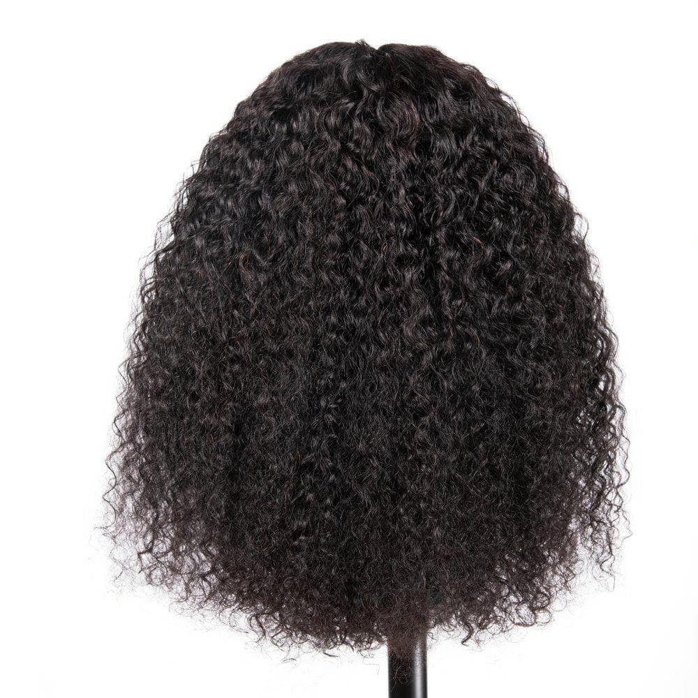 Angie Queen 13x4 T Part Lace Front Wigs Malaysian Jerry Curly Human Hair Wigs 180% Density Pre-plucked