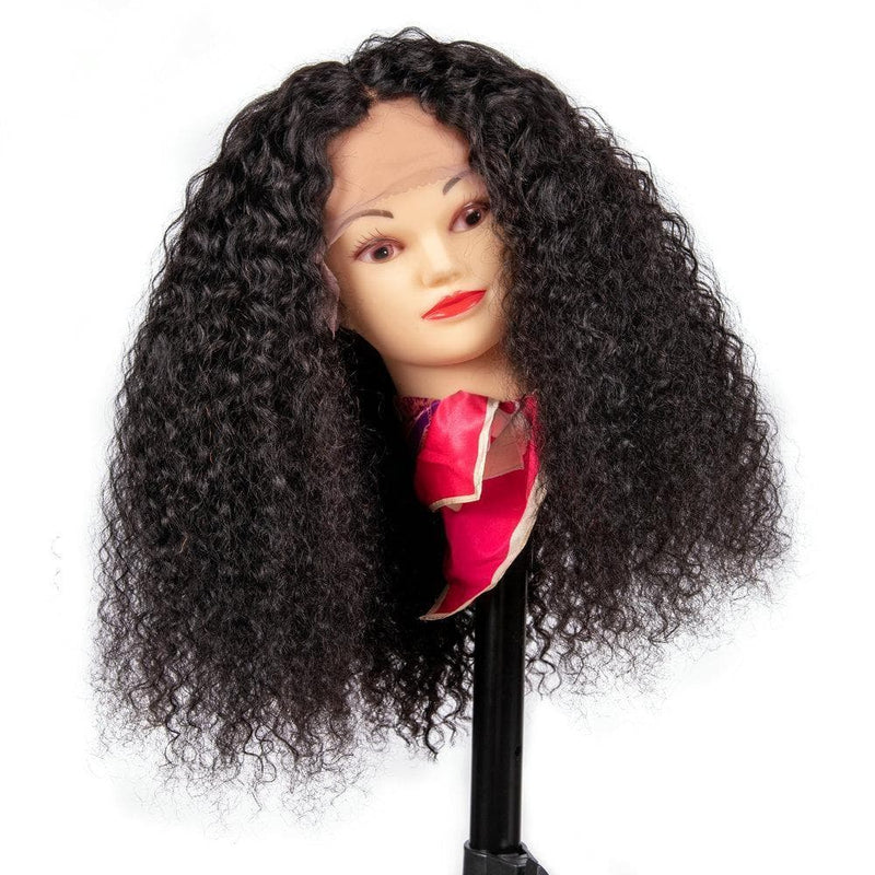 Angie Queen 13x4 T Part Lace Front Wigs Indian Jerry Curly Human Hair Wigs 180% Density Pre-plucked