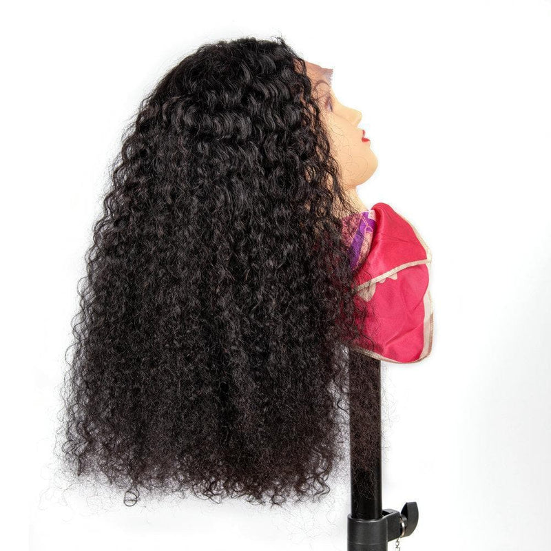 Angie Queen 13x4 T Part Lace Front Wigs Brazilian Jerry Curly Human Hair Wigs 180% Density Pre-plucked